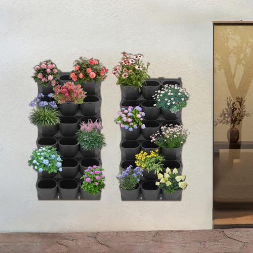 Vertical Wall Planter with 36 Pots (Black / 36 Pots)