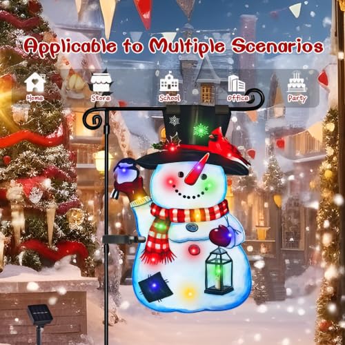 28x40 Lighted Christmas Snowman Garden Flag (Smile Snowman-Colorful-28x40 / 28×40inch)