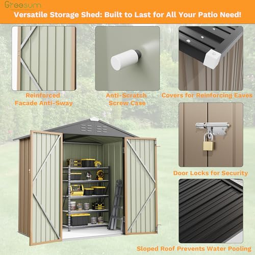 6x4FT Outdoor Storage Shed (6x4 / Brown)