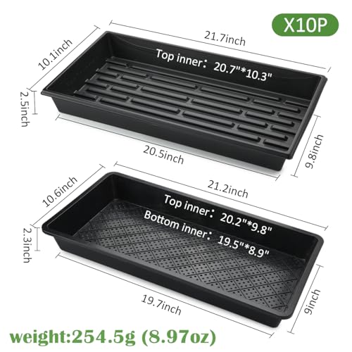 10 Pack 1020 Trays and 10 Pack 1020 Mesh Bootom Trays (21L x 11 W x 2.5 H)