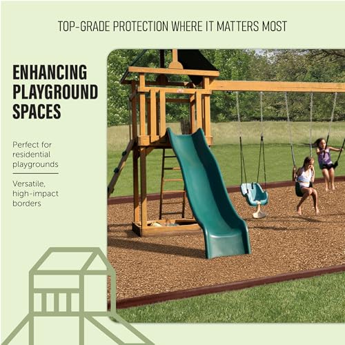 Rubber Playground Border Edging Kit (Neutral Brown / 3 Pack)