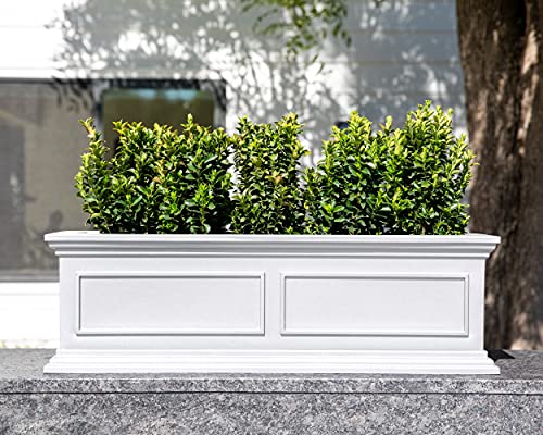 Brixton Series Window Box Planter (White / 11"H x 11"W x 36"L)