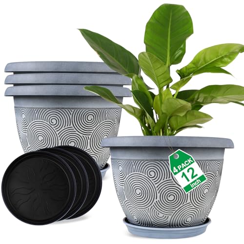 12 Inch Large Planter Pot for Plants Indoor Outdoor