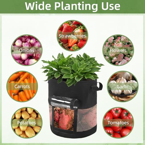 6 Pack 10 Gallon Visible Potato Grow Bags (6 Count)