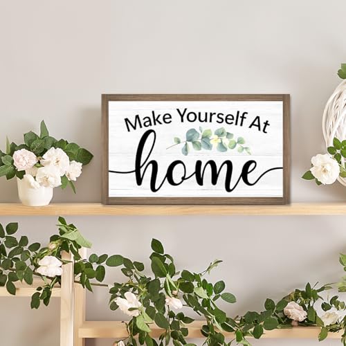 Make Yourself at Home Wooden Box Sign Desk Decor (Make Yourself at Home)
