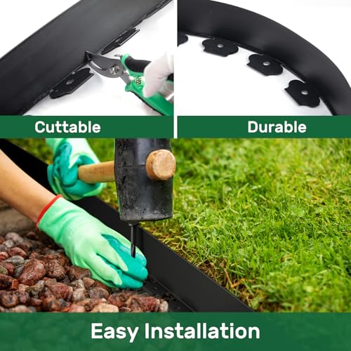Garden Edging 49FT Landscape Edging Kit 3 Inch Height with 30 Stakes (30 Count)