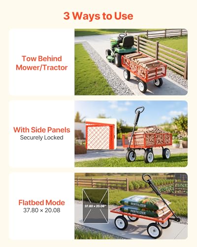 900 LBS Steel Garden Cart (Red)