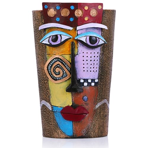 Picasso Abstract Face Planters Pots (Old Gold / Large)