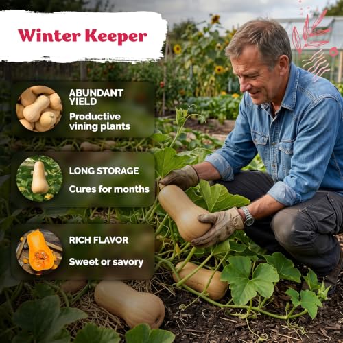 45 Waltham Butternut Winter Squash Vegetable Seeds