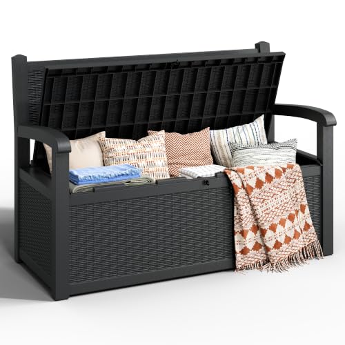80 Gallon Outdoor Storage Bench (Matte Black)