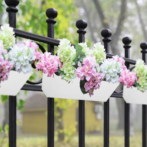 16 Inch Railing Planters Box Metal Hanging Flower Pot 5 Pcs (5 Count)