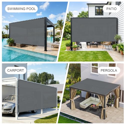 Shade Cloth 3x15 FT Sun Shade (3' x 15' custom size / Dark Grey)