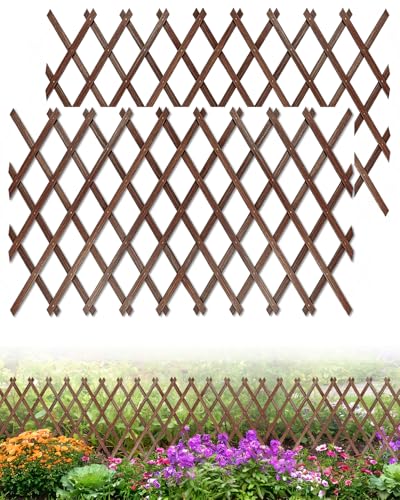 2 Pack Expandable Wooden Lattice Fence Panel (2 Pack / 2.2 x 5.2 ft)