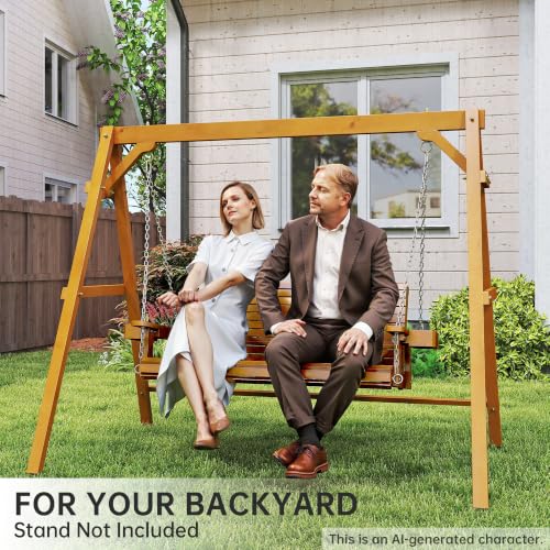 Wooden Outdoor Porch Swings (Teak Tone / 4 FT)