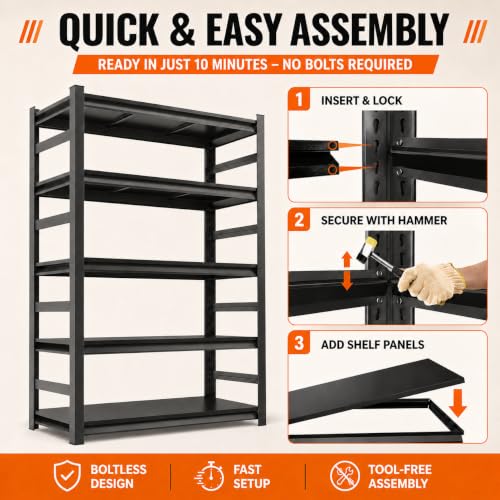 Garage Shelving (Updated 35.4"W×15.7"Dx72"H)