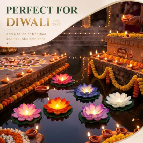 24 Pcs Floating Lotus LED Lights (6 Colors / 5.91 Inch)