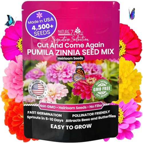 Zinnia Seeds for Planting Outdoors (1oz Pumila Mix)