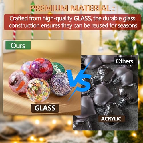 6pcs Glass Christmas Ball Ornament 2.4In Glittering Christmas Tree Ornament (Color-4)