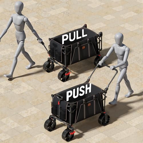 Folding Push Wagon with Brakes
