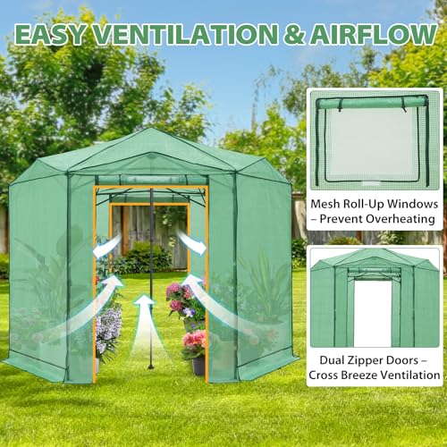 8.5x8.5 Easy Setup Pop Up Greenhouse (Clear/Green / 8.5x8.5)