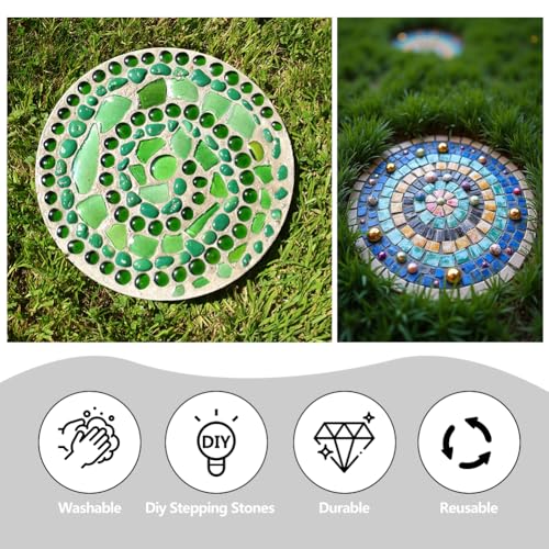 6 Pcs Round Stepping Stone Molds (Round-Clear)