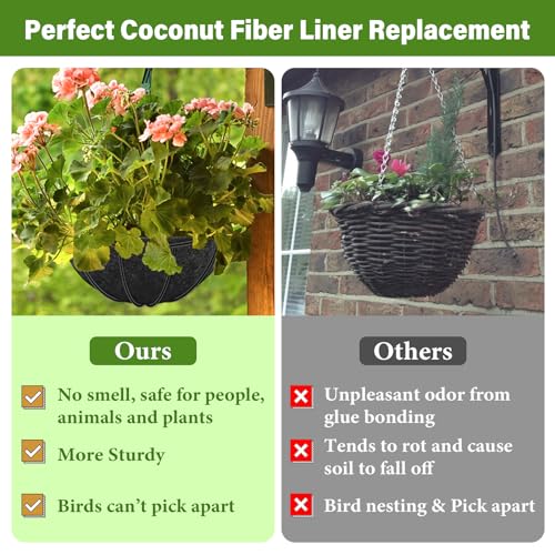 4 Pack 12 Inch Round Fabric Planter Basket Liner (12inch)