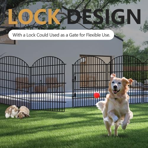 10 Panels Decorative Garden Fence with Lock (40in(H) X 22.31ft(L))