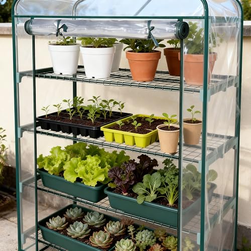Garden 50% Extra Wide Mini Greenhouse 4 Tier Portable Plant Green House 40in Wide (4-Tier)