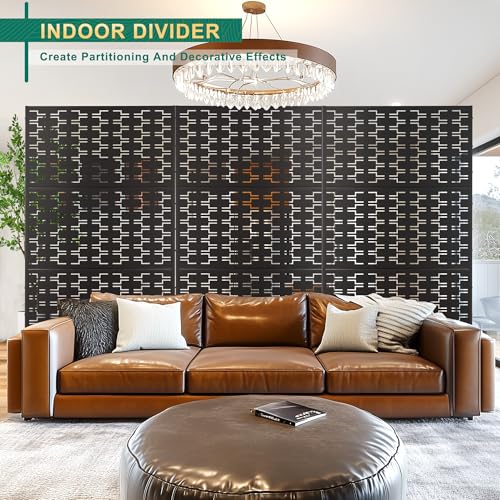 72" H×47" W Metal Privacy Screen Outdoor Privacy Screen Freestanding (Black Brick / 72" H×47" W)