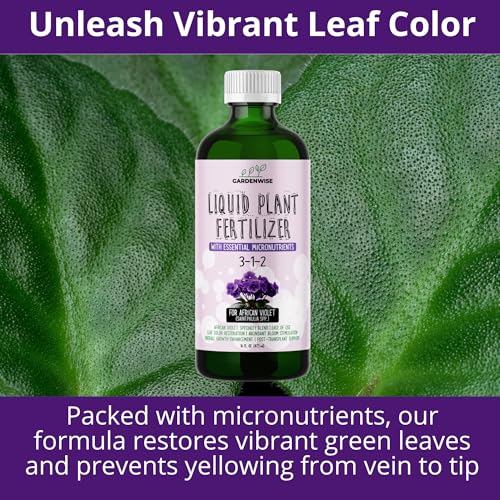 3-1-2 African Violet Fertilizer for Indoor Plants: Liquid Fertilizer with Essential Micronutrients Drops - Plant Food for African Violets (16 OZ) (16 Fl Oz)