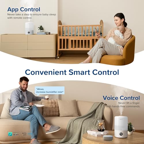 Smart Cool Mist Top Fill Humidifiers for Bedroom with Sensor