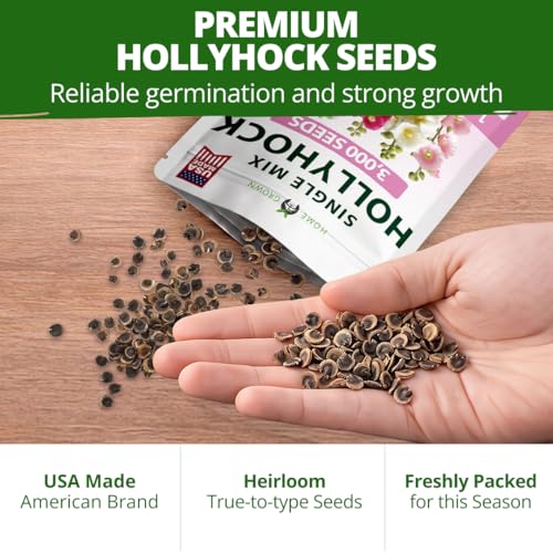 Hollyhock Single Mix 3000 Flower Seeds 1 oz