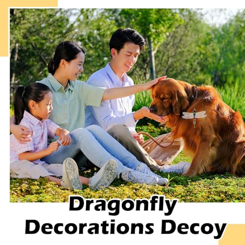 8pcs Dragonfly Hat Clip 2.2inch Realistic Dragonfly with Hook Attach to Backpack Hat Keychain for Indoor Yard Garden Plant Decor