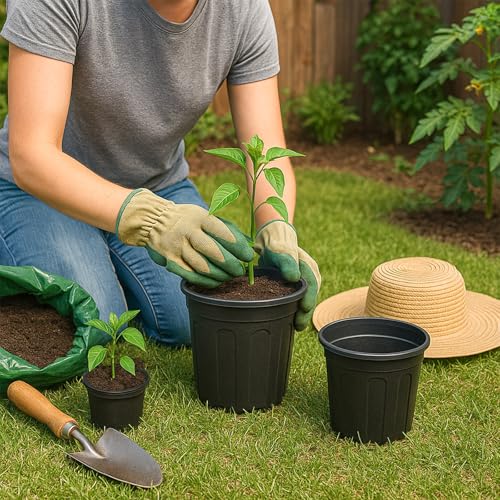 75 Pack 3 Gallon Flexible Plant Nursery Pots for Plants with Drainage Holes (3 Gallon)