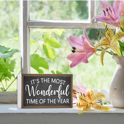 It's The Most Wonderful Time of The Year Wooden Box Sign Desk Decor (It's The Most Wonderful Time)
