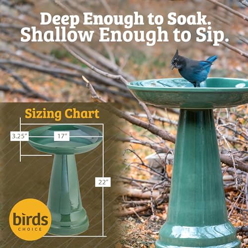 Ohio Stoneware Pedestal Bird Bath