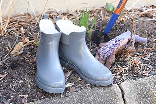 Women's Waterproof Ankle Rain Boots (10 / Matte Charcoal)