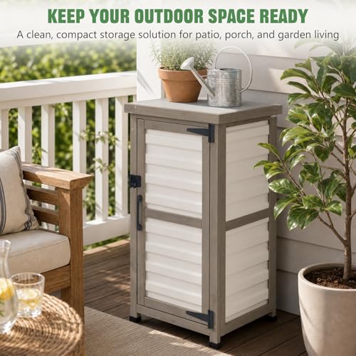 Outdoor Storage Cabinet (White / 18" x 18" x 34")