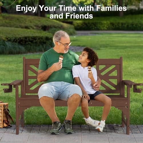 Oversized Outdoor Bench Set of 2 (Brown / 2pcs)