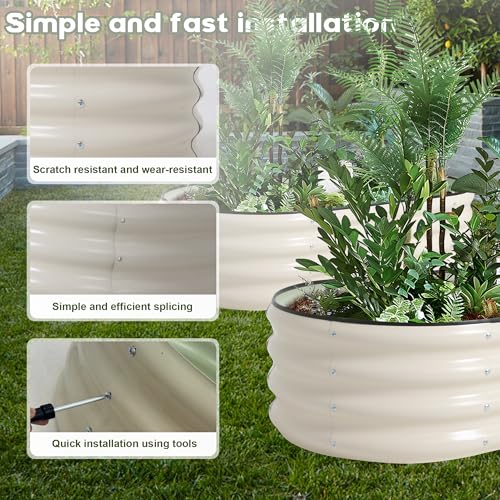 Galvanized Raised Garden Bed Kit Outdoor Metal Garden Planter Box for Backyard Gardening