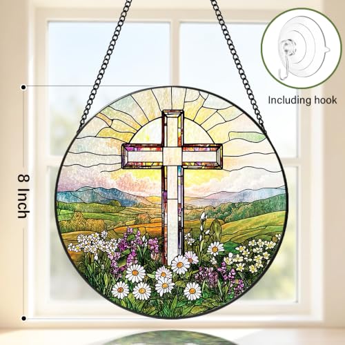 Cross Decor Suncatcher (Cross Stained Glass)