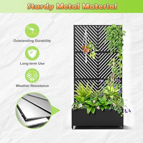 Metal Raised Garden Bed (Black-parallel / 71" x 35" x 16")