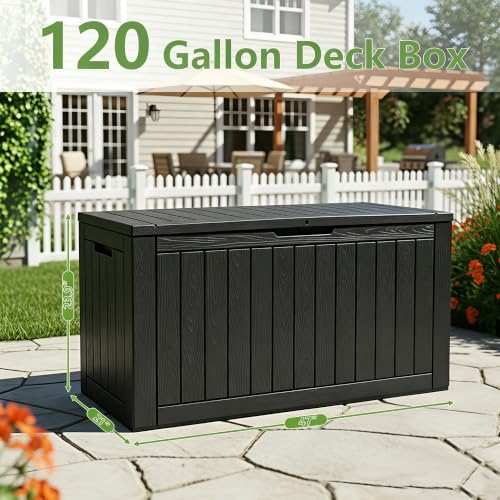 Outdoor Storage Box (Black / 120 Gallon)