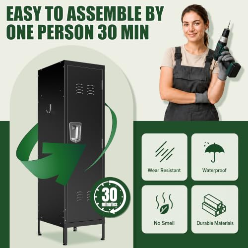 Metal Lockers for Employees (Black / 1 door)