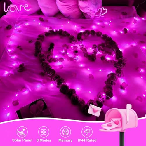 4 Pack Solar Fairy Lights (Pink / 4Pack*100LED)