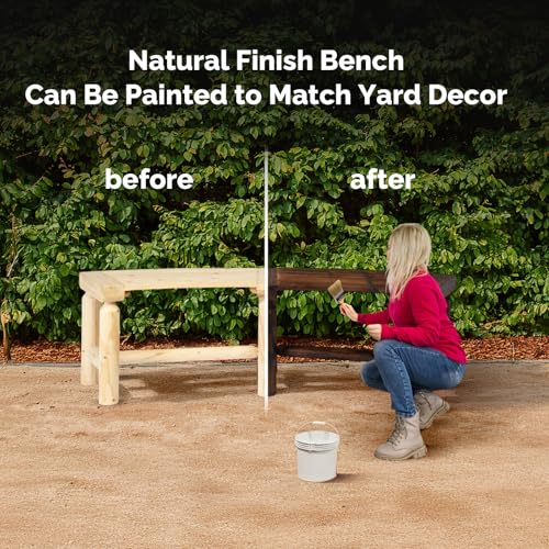 Outdoor Bench Wooden Curved Bench