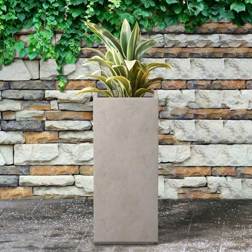 Weathered Concrete Planter 27.6" Tall All (Buff Concrete / 27.6" H)