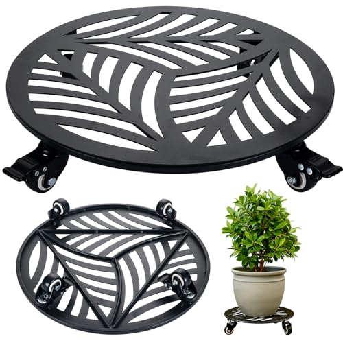 1 Pack Metal Plant Caddy with Wheels 17 inches Heavy (17")