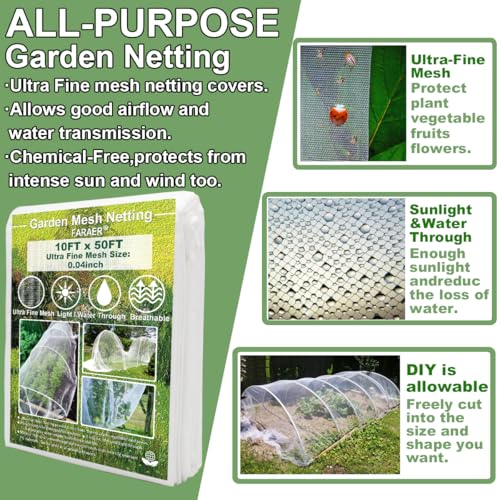 Garden Pest Netting (10x50ft Reinforced Netting)