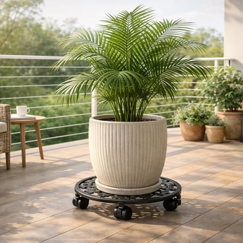 3 Pack Plant Caddy with Wheels (14 inch / Black-3 packs)